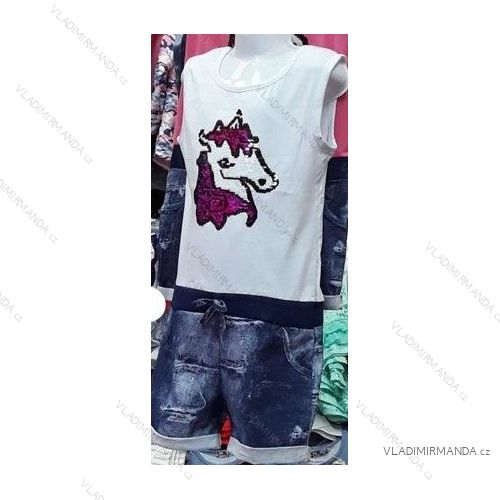 Overall Sommer ohne Ärmel mit Babymädchen Pailletten (134-164) TUZZY TURKEY MODA TM218072
