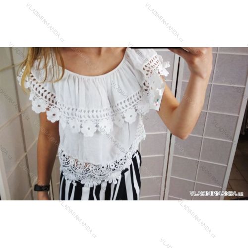 T-Shirt Damen Spitze (uni sl) ITALIENISCHE Mode IM918200
