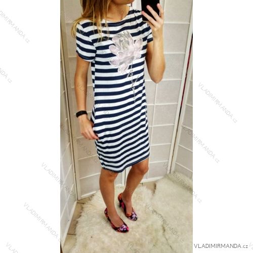 Kleiden Sie kurzärmlige Sommerfrauen (uni sl) ITALIENISCHE Mode IM918212
