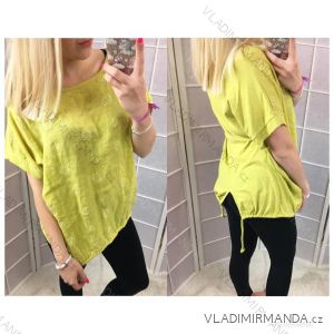 Tunika Kurzarm Damen (uni m-xl) ITALIENISCHE Mode IM818069
