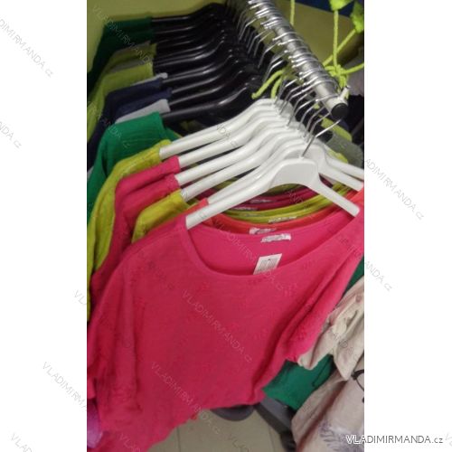 Tunika kurze Ärmel Damen (uni m-xl) ITALIENISCHE Mode IM818078
