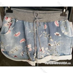 Kurze Jeanshose mit Damenblumen (uni sl) ITALIENISCHE Mode IM1218047
