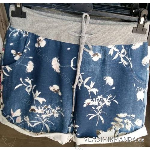 Kurze Jeanshose mit Damenblumen (uni sl) ITALIENISCHE Mode IM1218050