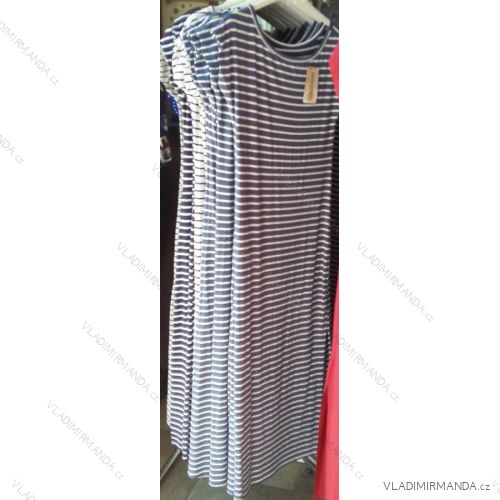 Kleid Kurzarm lang gestreifte Damen (uni sl) ITALIENISCHE Mode IM1218051