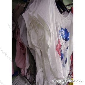 T-Shirt Fledermäuse Kurzarm Damenblumen (uni sl) ITALIENISCHE Mode IM818086
