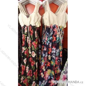 Kleid lange Damenblumen (uni sl) ITALIENISCHE MODA IM718235
