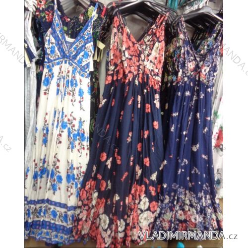 Kleid für lange Damenblumen (uni sl) ITALIENISCHE MODA IM718237
