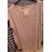 Tunika-Streifen Kurzarm Damen übergroß (uni xl-3xl) ITALIAN Fashion IM518119
