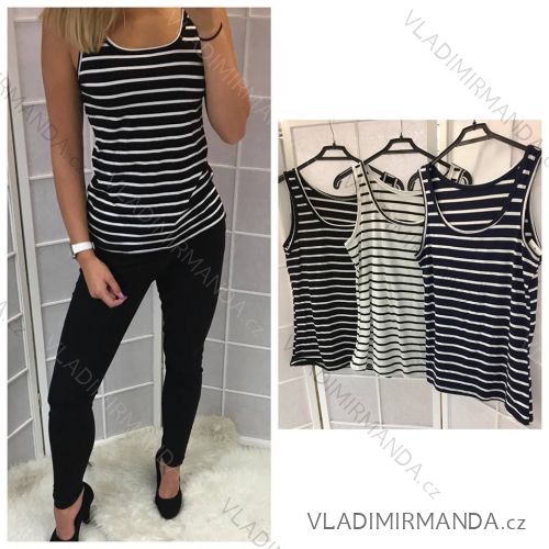 T-Shirt Sommerstreifen Damen (uni sl) ITALIENISCHE Mode IM718241
