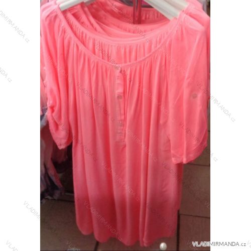 Tunika-Kleid 3/4 Kurzarm Neon Damen (uni xl-3xl) ITALIENISCHE MODA IM718247N
