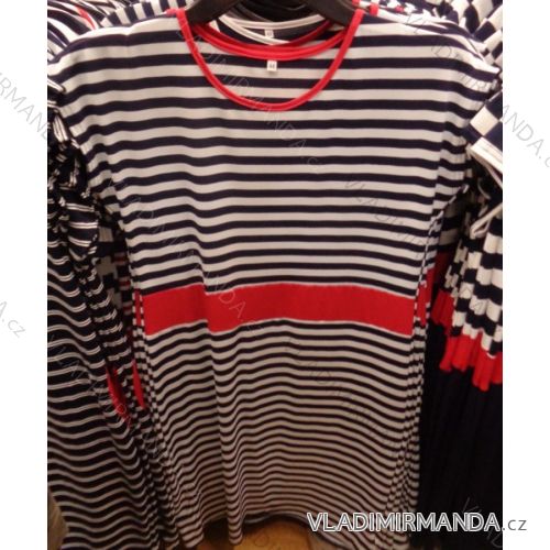Dress Short Sleeve Strip Übergroße Frauen (44-54) POLSKá VÝROBA PM218006