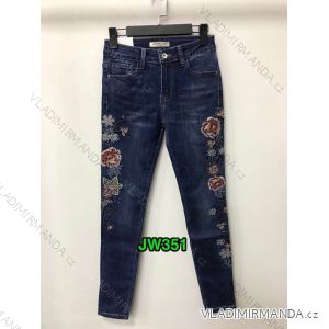 Gewehrjeans schmale lange Blüten Frauen (xs-xl) JEWELLY LEXXURY JW351
