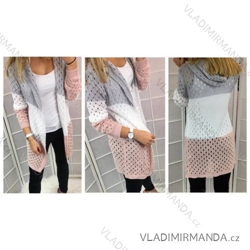 Strickjacke gestrickte lange Ärmel Damen (uni sl) ITALIENISCHE MODA IM718304
