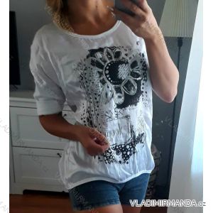 T-Shirt Tunika Langarm Satin Damen (uni sl) ITALIAN Fashion IM818105
