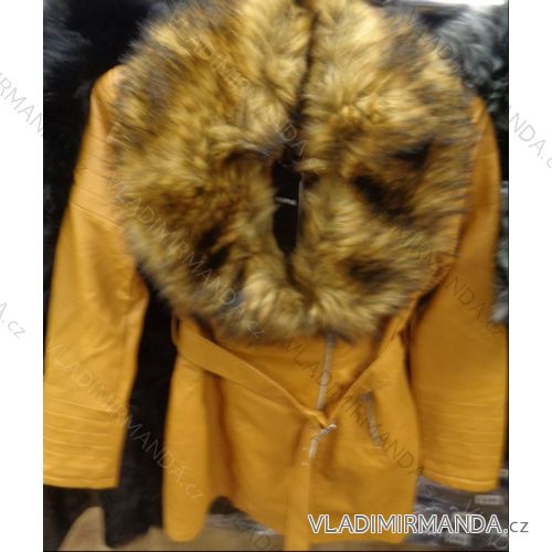 Mantel Mantel lang Kunstleder mit Fell Damen (xs-xl) DD STYLE F670A