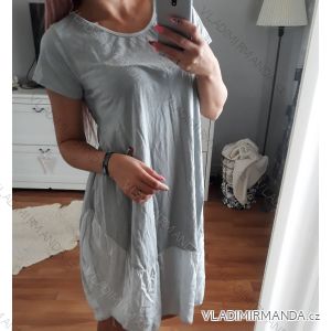 Kurzärmeliges Damenkleid (uni xl-3xl) ITALIENISCHE MODA IM718963
