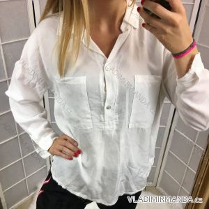 Tunika-Shirt 3/4 Ärmel Damen (uni sl) ITALIENISCHE Mode IM818130
