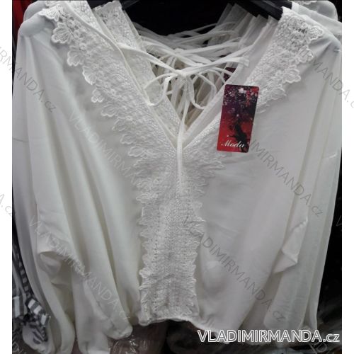 Bluse Spitze mit 3/4 Ärmeln (uni sl) ITALIENISCHE Mode IM918451

