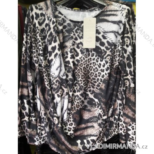 Langarm-Damen-T-Shirt mit Leopardenmuster (uni sl) ITALIAN Fashion IM818346

