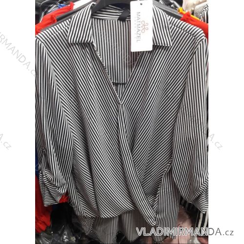 Tunika T-Shirt Langarm Damen Streifen (uni sl) ITALIENISCHE Mode IM91858