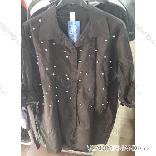 Langarm-Tunika-Hemd mit Perlen Damen (uni sl) ITALIAN Fashion IM718505
