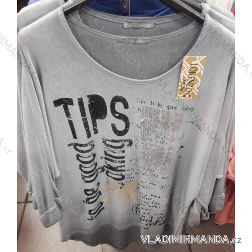 Tunika-Shirt 3/4 Langarm Damen (uni sl) ITALIENISCHE Mode IM718517
