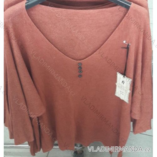 Tunika-Shirt 3/4 Langarm Damen (uni sl) ITALIENISCHE Mode IM718532
