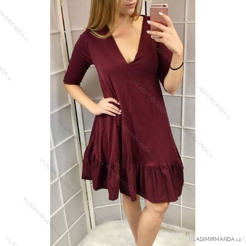 Langärmliges Kleid für Damen (uni s-xl) ITALIAN Fashion IM518270