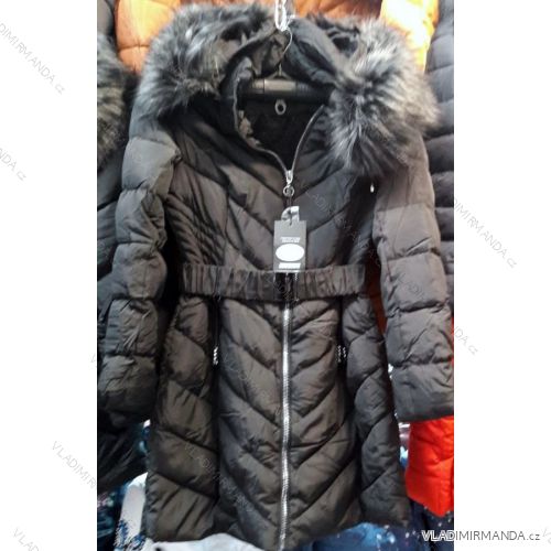 Mantel satin winter mit pelz (s-xxl) ITALIENISCHE MODA MA118D-038C
