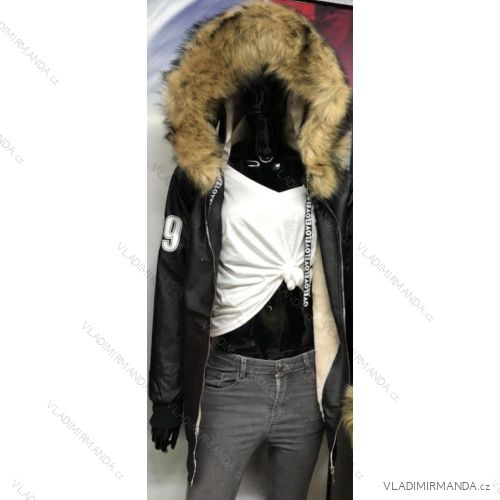 Kunstlederjacke mit Pelzfrauen (s-xxl) POLEN GAR18017