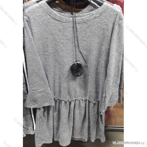 Kleid mit langärmeligen Strickwaren mit Schmuck Damen (uni s / m) ITALIAN Fashion IM918630
