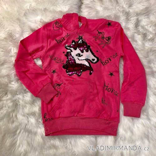 Sweatshirt Langarm mit Pailletten und Kapuzenpulli kleiner Welpe (128-164) TUZZY TURKEY MODA TM218152
