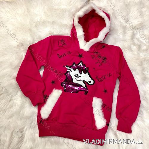Sweatshirt Langarm mit Pailletten und Kapuzenpulli kleiner Welpe (128-164) TUZZY TURKEY MODA TM218163
