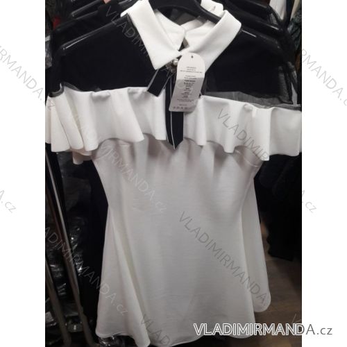 Elegantes kurzes Damenkleid mit Brosche (uni s / m) ITALIENISCHE MODA IM919024
