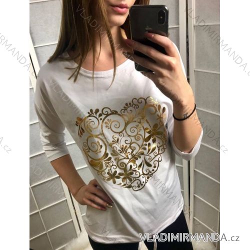 Tunika Langarm T-Shirt Damen (uni sl) ITALIENISCHE Mode IM918420