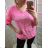 T-Shirt Tunika lange Ärmel Damen (uni xl-3xl) ITALIENISCHE Mode IM719023