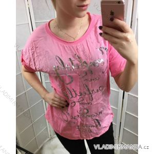 T-Shirt Tunika lange Ärmel Damen (uni xl-3xl) ITALIENISCHE Mode IM719023