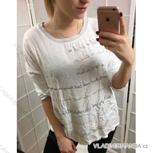 T-Shirt Tunika lange Ärmel Damen (uni xl-3xl) ITALIENISCHE Mode IM719023