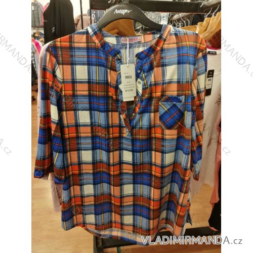 T-Shirt 3/4 Ärmel für Knöpfe Damen Übergröße (46-54) BENTER 58032