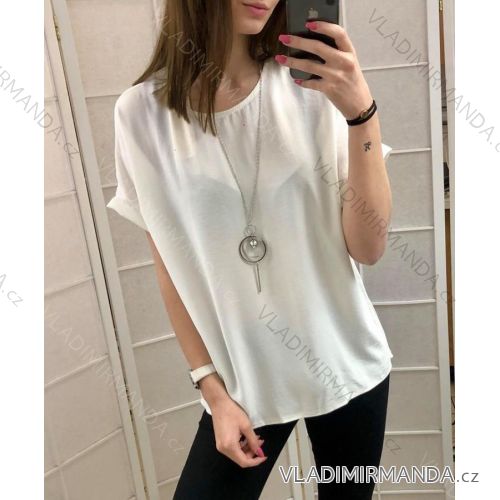 Tunika-T-Shirt mit Schmuck Damen (uni sl) ITALIAN Fashion IM9181058