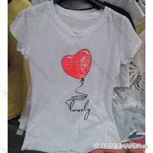 T-Shirt mit Kurzarm puntik Damen (uni sl) ITALIAN Fashion IM518200