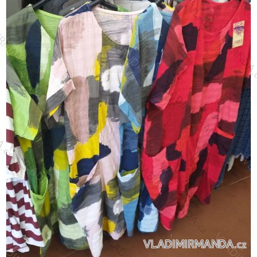 Kleiden Sie Sommer Mode der kurzen Hülse Frauen (uni sl) ITALIENISCHES MODA IM2181628-3