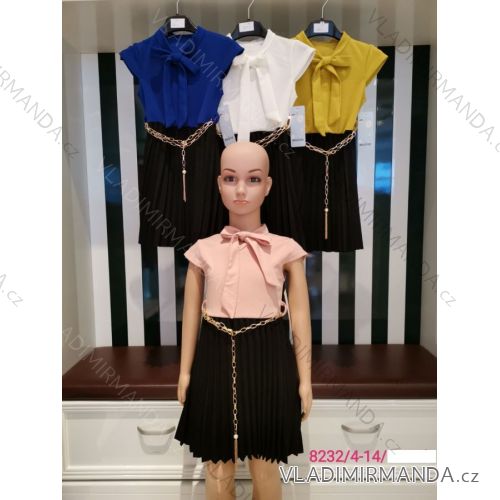 Kurzarm Sommerkleid Kind Mädchen Mädchen (4-14 Jahre) ITALIENISCHE MODE 8232-1
