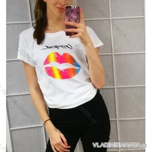 T-Shirt mit Kurzarm puntik Damen (uni sl) ITALIAN Fashion IM518200