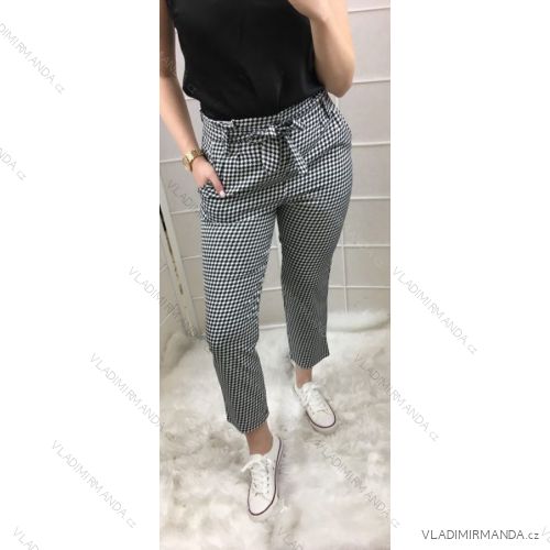 Hose lange Taille schwarz und weiß Jacquard Frauen (sl) ITALIENISCHER MODUS IM919294
