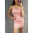 Sommer kurzes Kleid mit nackten Schultern Frauen Blume (uni s / m) ITALIENISCHER MODUS IM919289