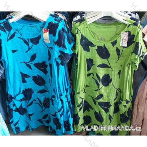 Sommer Kurzarm Kleid Damen (uni l / xl) ITALIENISCH MODA IM1219004
