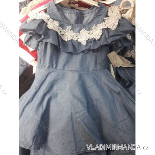 Kurzarm Sommerkleid mit nackten Schultern Kinderjeans mit Spitze (4-14 Jahre) ITALIENISCHE JUNGE MODE IMM219036
