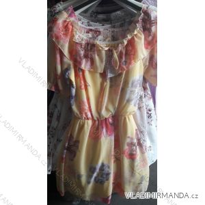 Sommer kurzes Kleid mit nackten Schultern Frauen Blume (uni s / m) ITALIENISCHER MODUS IM919319
