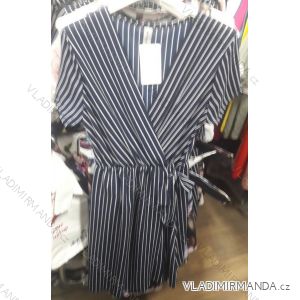 Sommer Kurzarm Kleid Damen Streifen mit Band (uni s / m) ITALIENISCHER MODUS IM919551
